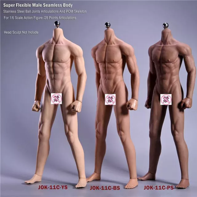 JIAOU DOLL 1/6 Super Flexible Male Seamless Skeleton Body For 12