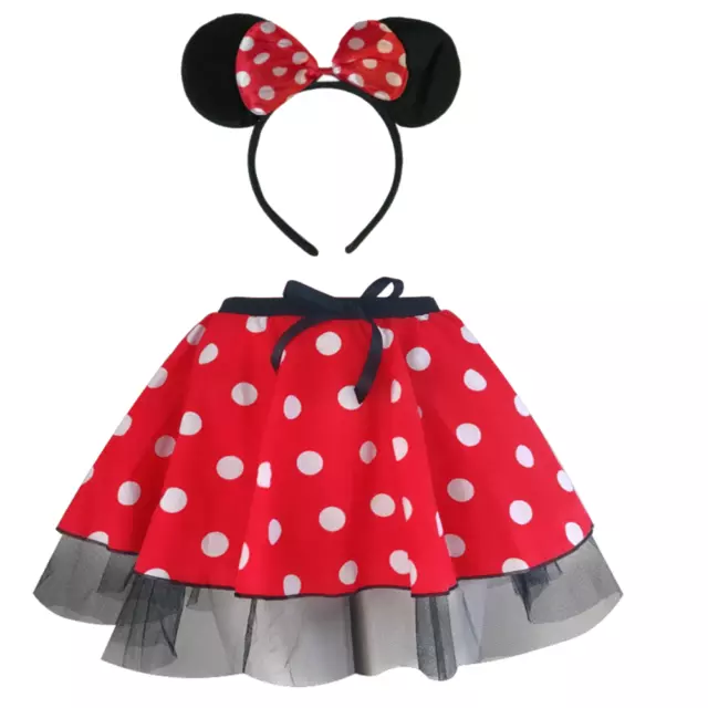 Minnie Mouse Costume Tutu Skirt - Fancy Dress - 12" length headband Option SET