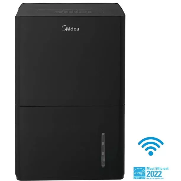 Midea MAD50PS1WBL Smart Dehumidifier for Wet Rooms with Pump, Black