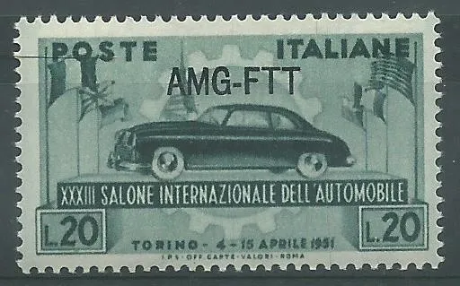 1951 Trieste A Amg-Ftt 33 Salon Automobile Di Torino 1 Value New MNH MF73212