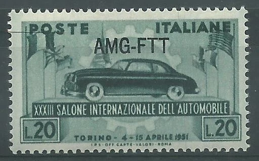 1951 Trieste A Amg-Ftt 33 Salon Automobile Di Torino 1 Value New MNH MF73212