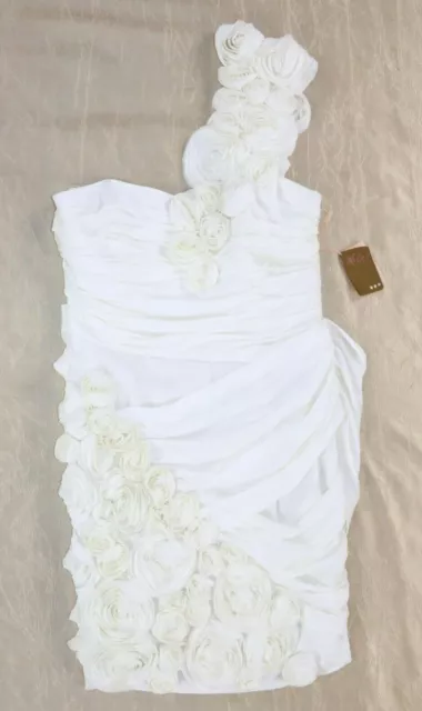 NWT $510 Ali-Ro Dress Sizes 10 & 12 Off-White Stretch Cocktail Bridesmaid Formal