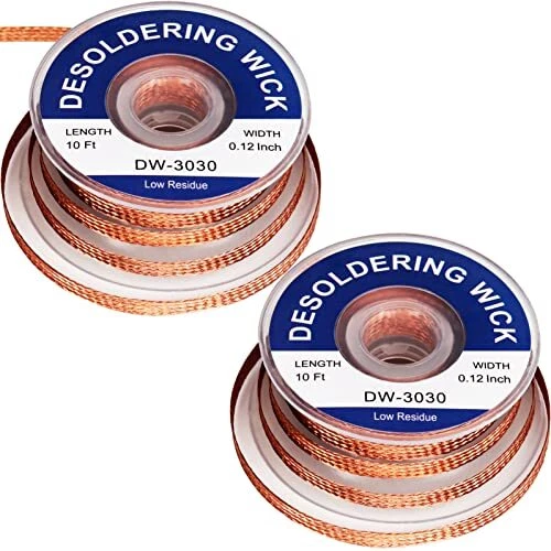 solder wick Braid With Flux 3mm/0.12" Width 10' Length