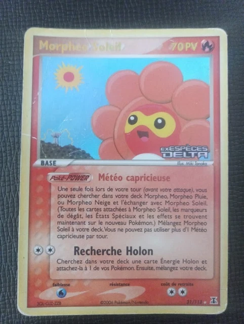 Carte Pokemon MORPHEO SOLEIL 31/113 Rare REVERSE Bloc EX Espèces DELTA FR