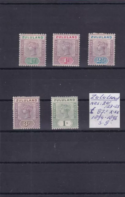 Zululand 1894/1896 MH SG 20/23-25 Victoria nice lot of stamps good quality