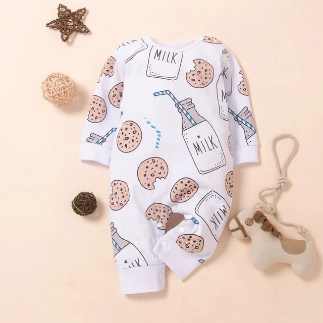 Abbigliamento neonate bambine vestiti biscotti latte tute tuta tuta