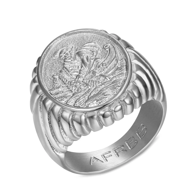 Chevalière homme argent blason homme - Orus Rings