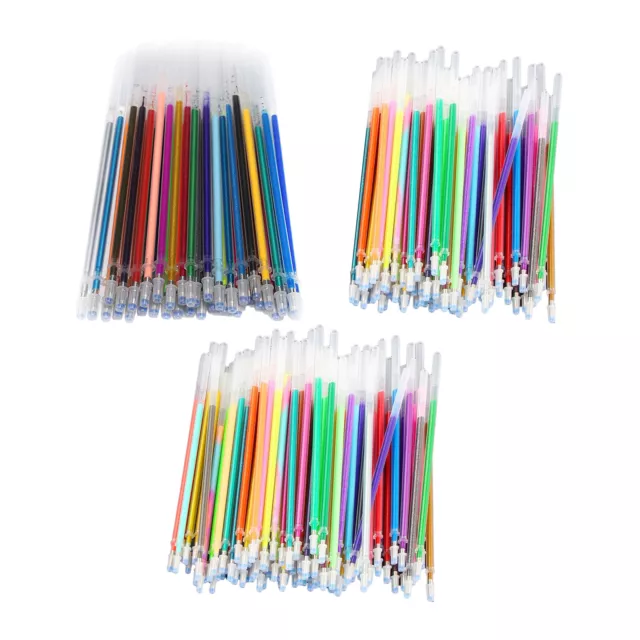 36/60/100x Glitter Gel Pen Refills for Adult Coloring Drawing Markers Stationery