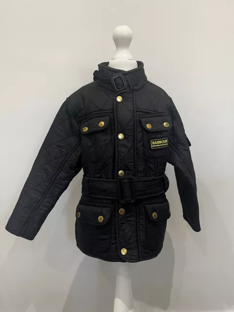 Barbour Boys Black Quilted Fleece Lined Jacket Age 4-5 Size XS