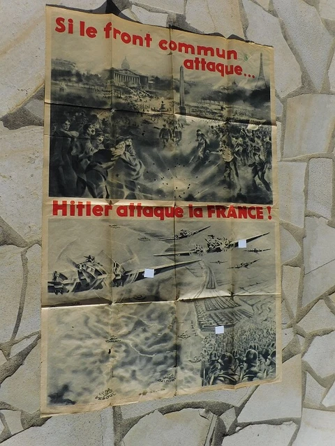GRANDE AFFICHE DE Propagande Francaise Anti Nazi De 1935 EUR 250,00 ...
