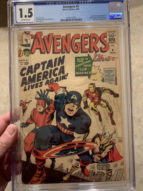 The Avengers #4/1st Silver Age Captain America/CGC 1.5 Off-White Pages