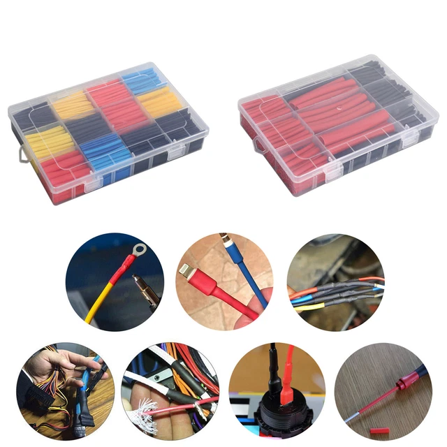 1080Pcs Gaine Thermo Rétractable Insulated Tubing Sleeve Wire Wrap Tube S