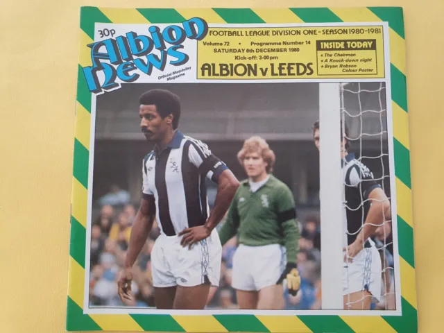 6/12/1980 West Bromwich Albion v Leeds United Football Programme; Division 1