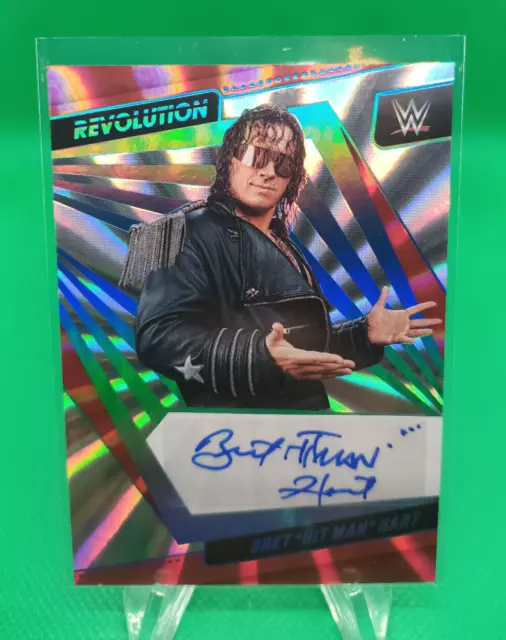 Bret Hitman Hart /99 Auto AG-BHT 2022 Panini Revolution WWE Wrestling