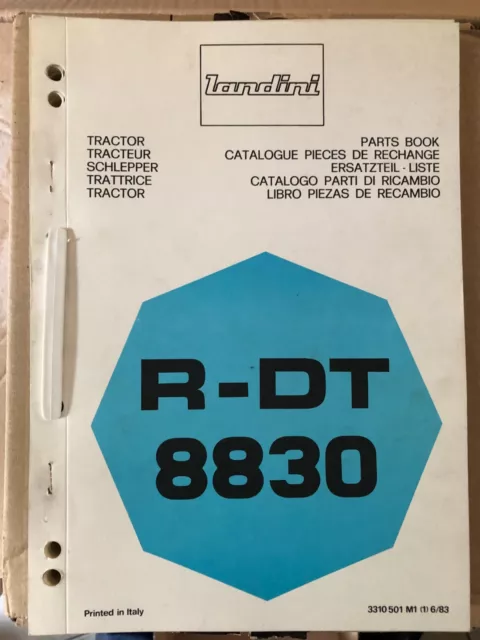 Ersatzteilliste Landini R-DT 8830   Deutsch  Original Ungebraucht