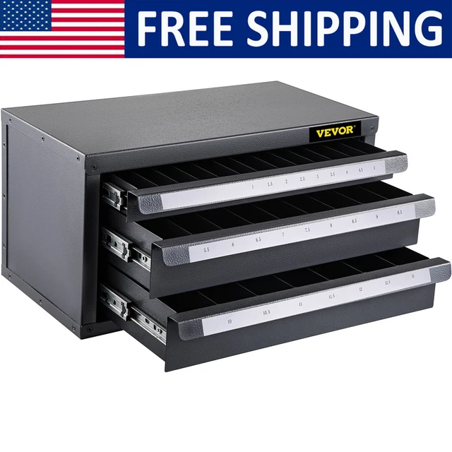 Drill Bit Dispenser Cabinet Three-Drawer Quick Identification Loading Strength