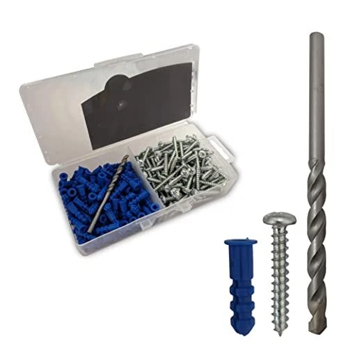 Plastic Drywall Anchor Kit Includes 100 x Plastic Anchors 1" 100 x Phillip Sc...