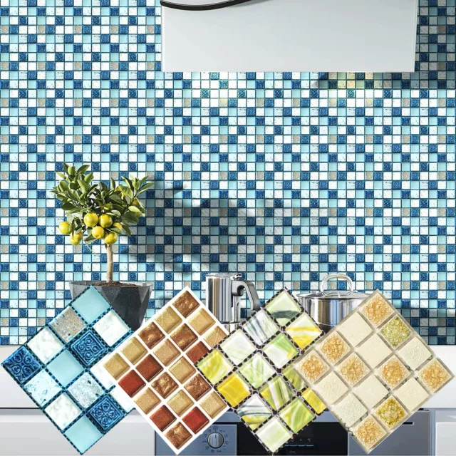 50 pegatinas de mosaico de azulejos autoadhesivas impermeables pegatinas de pared cocina baño