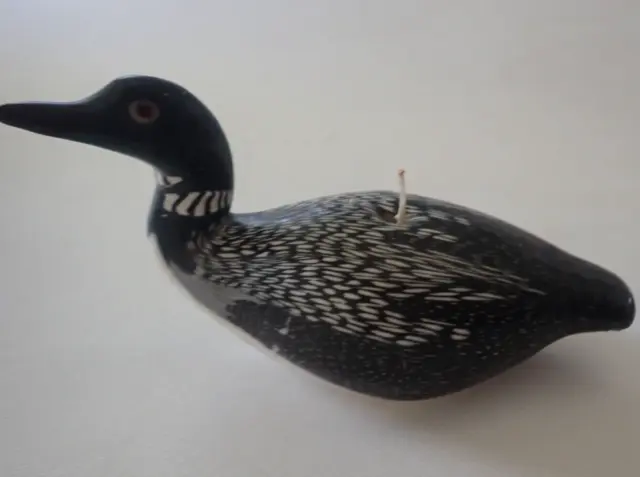 Vintage Loon Candle Wax 8" Cabin Country 80's Water Bird