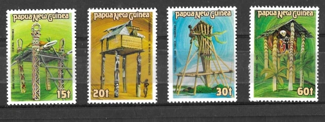 PAPUA NEW GUINEA 1985 Ceremonial Structures 4 x Values £1.50 - PicClick UK
