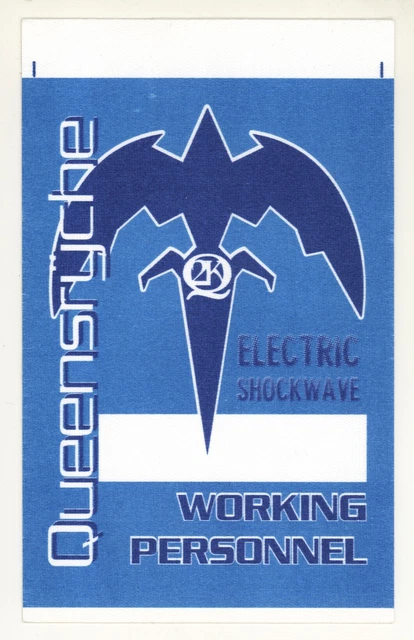 Queensryche 1999 Electric Shockwave Blue Working Personnel Backstage Pass!