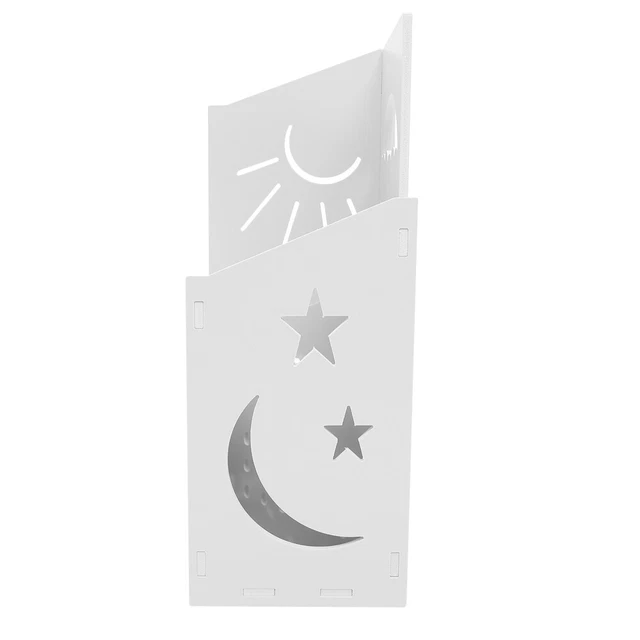 Paraguas estante de almacenamiento montaje en pared paraguas entrada blanco PVC placa de plástico de madera