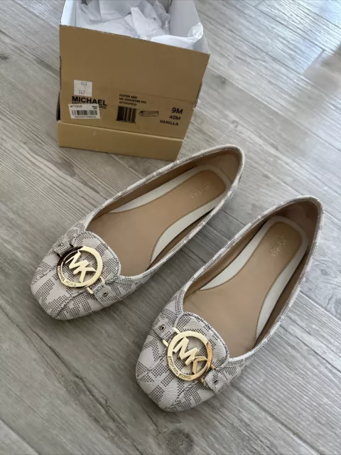 Michael Kors Fulton Moccasin Women's Flat Shoes MK Signature Logo Size 9