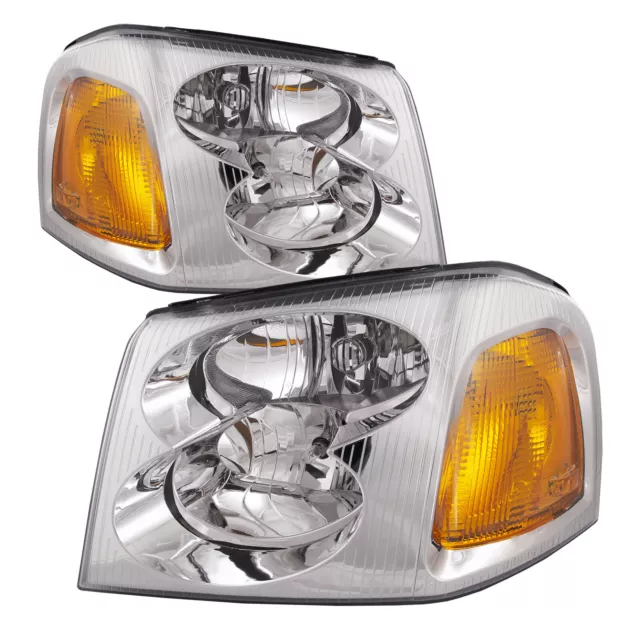 Headlights Set Halogen Pair Left Right Fits 2002-2009 GMC Envoy