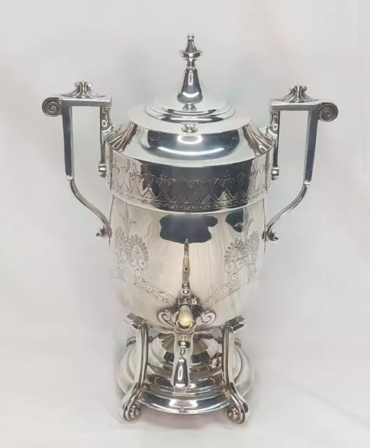 Antique Reed & Barton Silver Plate Coffee Urn Samovar 17 ½ " tall - ready to use