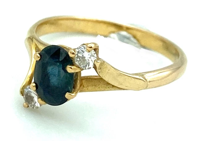 Bague Cocktail En Or 18 Carats Avec Saphirs - Poids 7.56 G - Taille 55 - Très Bon état Occasion