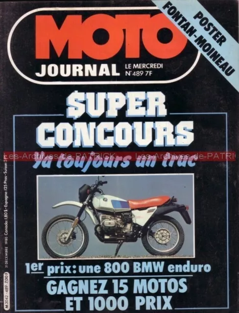 MOTO JOURNAL  489 YAMAHA XS 400 GN SUZUKI Johnny CECOTTO PARIS DAKAR DUCATI 1980