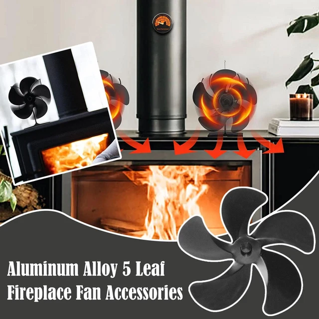 Stromloser Kaminofen Ventilator Stove Fan 5 Lüfterblätter für Kamine G1G5.