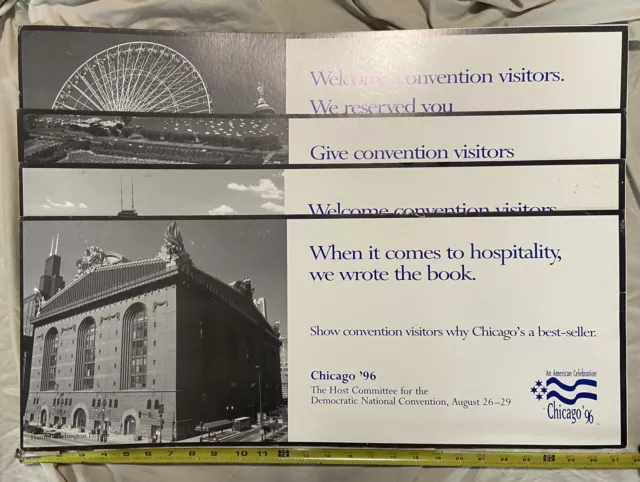 4 Democratic National Committee 1996 Convention Posters Sign Chicago Navy Pier