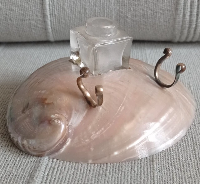 Boîte En Coquillage Et Nacre - Boîte à Bagues Souvenir Bord De Mer - Années 1900