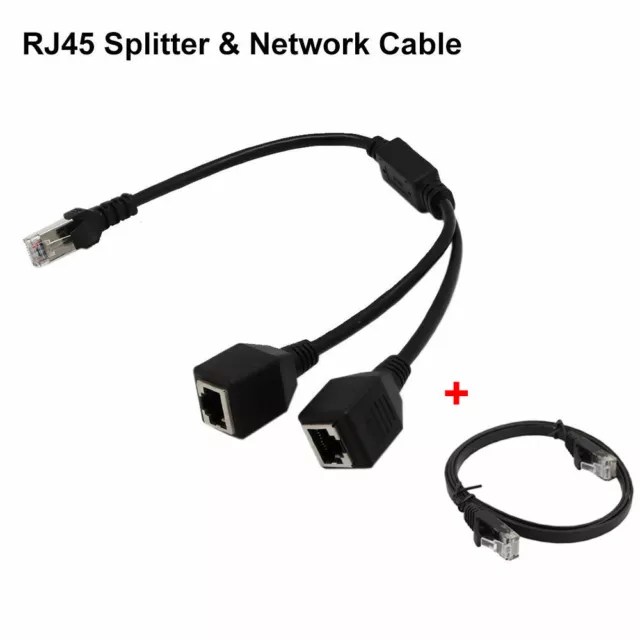 Adaptateur de répartiteur Rj45 1 à 2 façons Double port femelle Cat5/6/7  Câble Ethernet Lan