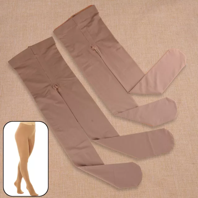 Nylon FOOTED ICE ROLLER SKATING DANCE TIGHTS VARIOUS SIZES NATURAL TAN  S M L