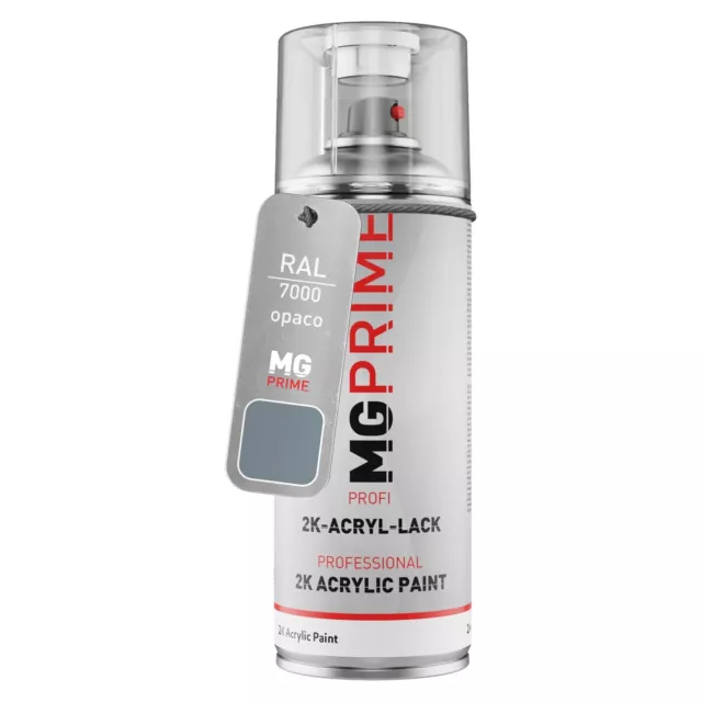 RAL 7000 Grigio vaio Squirrel grey opaco Bomboletta spray con acrilico 2K 400 ml