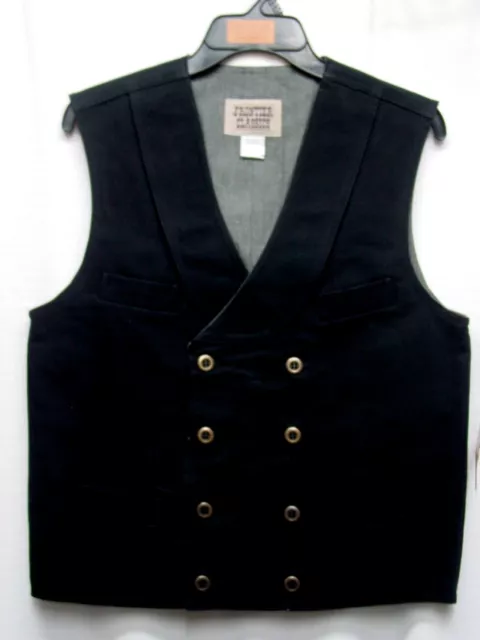 BLACK Frontier Classics Old West Victorian Double breast style mens vest S to 5X