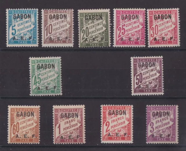 GABON SERIE COMPLETE DE 11 TIMBRES TAXES NEUF** N° 1 à 11 Cote: 50,00€