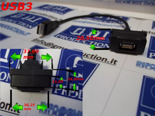 Cavo A Pannello Usb Per Mitsubishi Pajero Lancer L200 Solo Come Da Misure