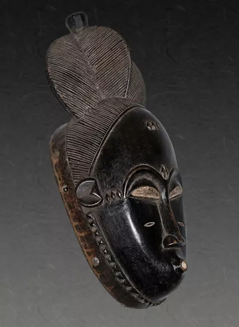 African Mask Wood Baule Ivory Coast Antiques Vintage Ethnic Tribal Wooden Art