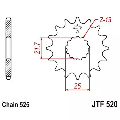 JT SPROCKETS Piñon goma 520 steel 15 dientes