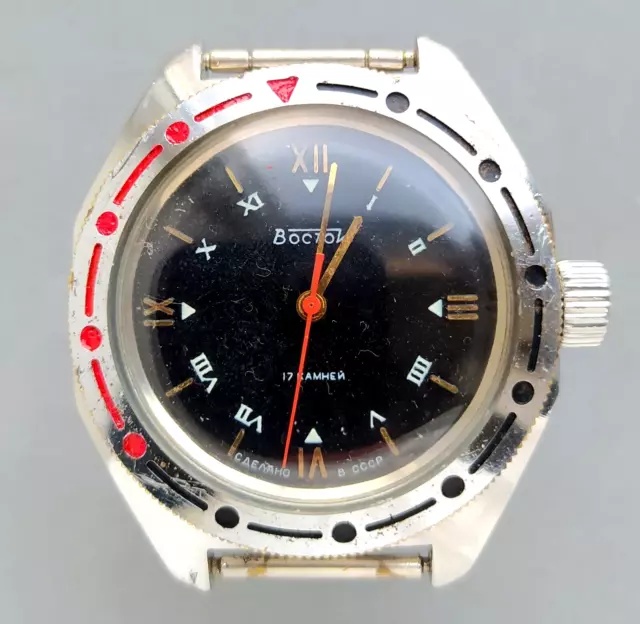 Vintage USSR Vostok Amphibia 2409 SU diver military soviet 17 jewels