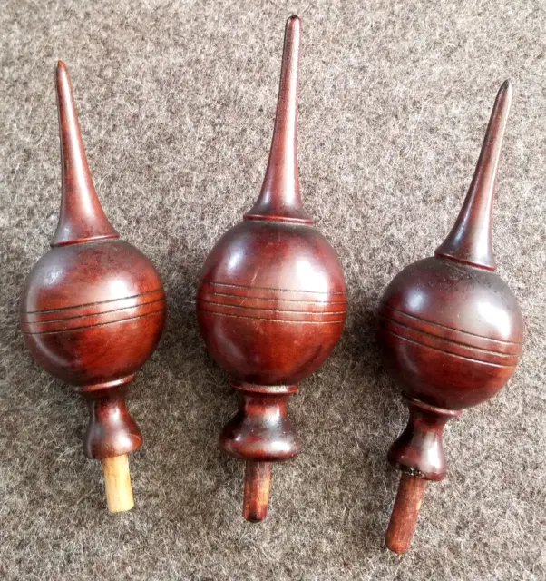 Set 3 Antique Federal Wood Ornate Victorian FINIAL Baluster Architecture Salvage