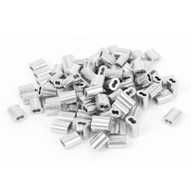 100 Pcs 1/16" 1.8mm Wire Rope Aluminum Sleeves Clip Clamps Fittings Cable Crimps