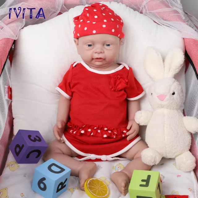 IVITA 18inch Wiedergeborene Puppen Realistisches Silikon Baby Mädchen