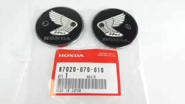 Honda Embleme rund schwarz 60mm FUEL TANK EMBLEM SET PAIR CA95 CB92 CA200 S90