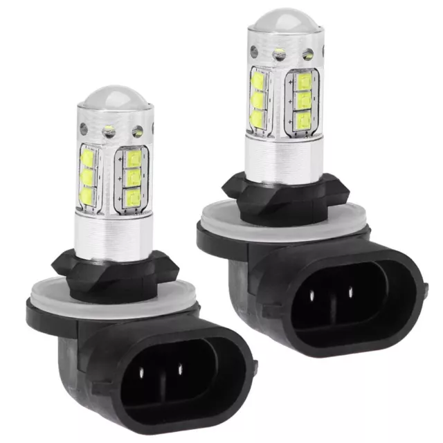 2 ampoules LED H27 W/2 antibrouillard 6000K Blanc 80W