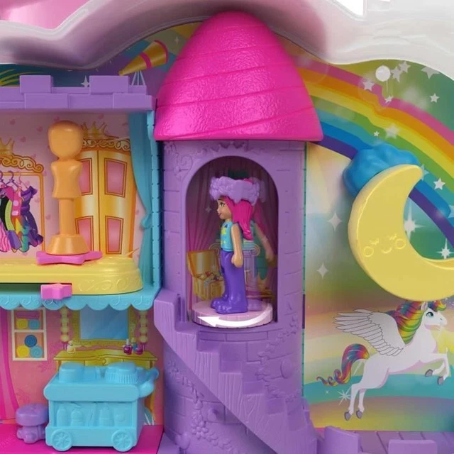 Polly Pocket Licorne Arc-en-ciel - Coffret Salon De Coiffure + Tête à Coiffer - HYD97