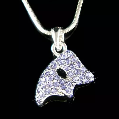 Purple Phantom of the Opera Masquerade made with Swarovski Crystal Mask Necklace